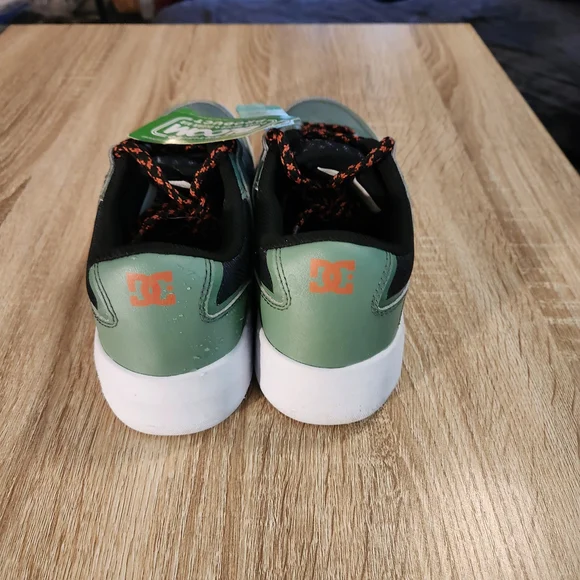DC Green Sneakers with Black and Orange Accents - Picture 3 of 4